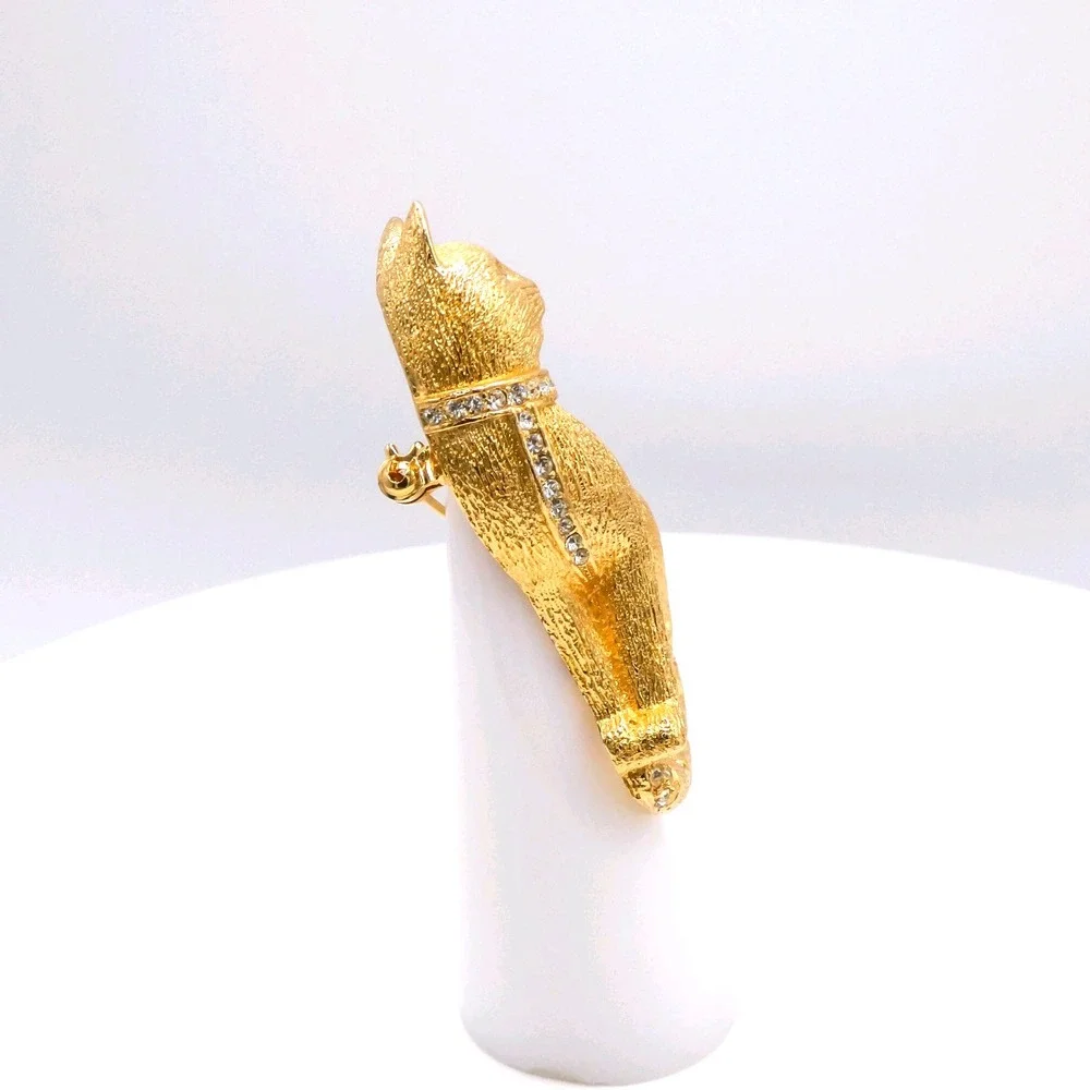 Vintage Christian Dior Rhinestone Cat Figural Large 2.3
